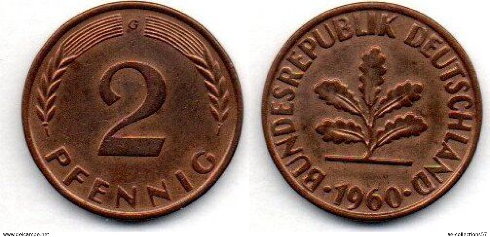 MA 22593 / Allemagne - Deutschland - Germany   2 Pfennig 1960 G SUP - 2 Reichspfennig