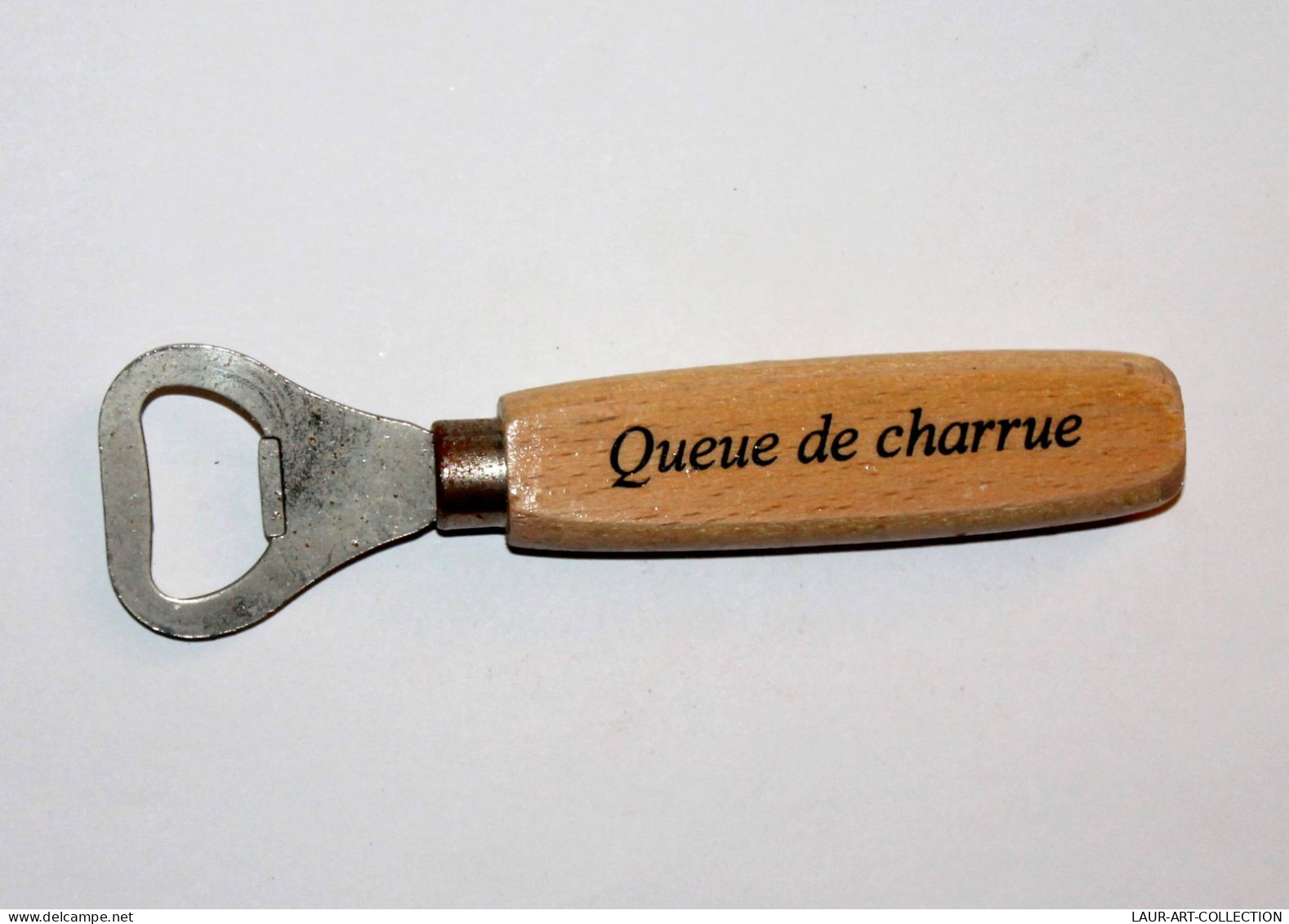 QUEUE DE CHARRUE, DECAPSULEUR LIMONADIER En BOIS, PUBLICITÉ BIERE ANCIEN VINTAGE 15x4cm               (301121.100) - Flaschenöffner