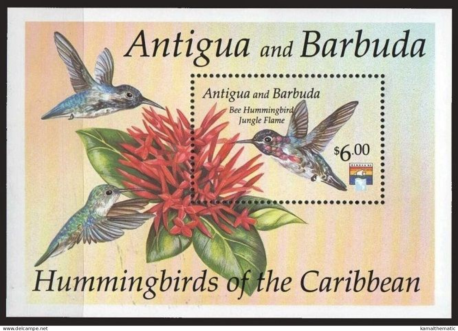 Antigua & Barbuda 1992 MNH MS, Bee Hummingbird, Birds - Kolibries