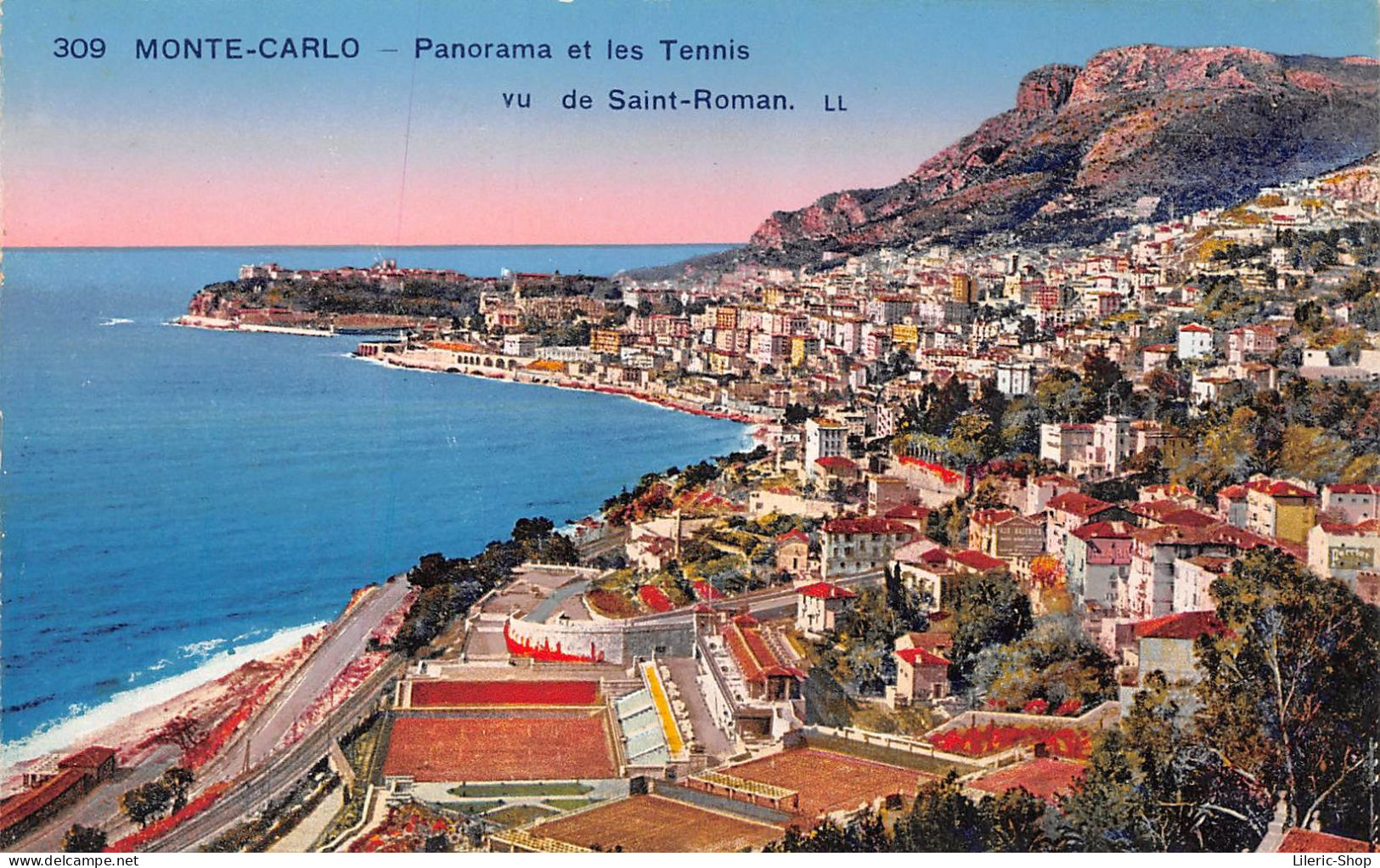 MONTE-CARLO Panorama Et Les Tennis Vu De Saint-Roman. LL" - Casinò