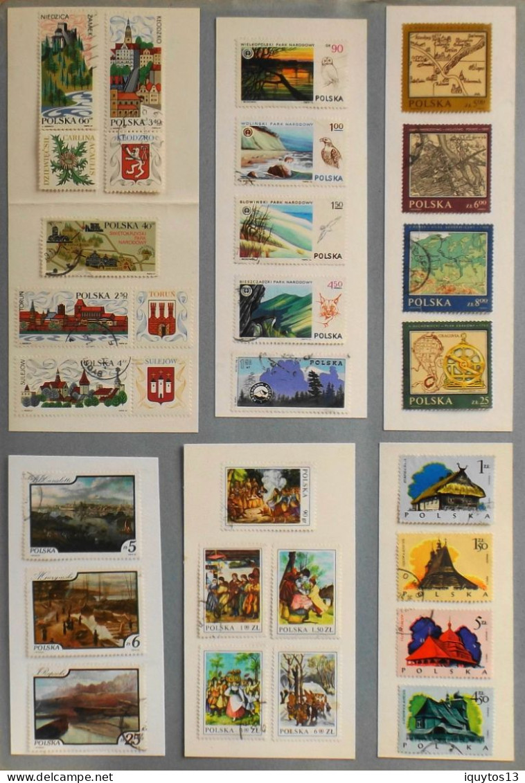 Pologne > Collections > Lot De 26 Timbres Différents - Ils Sont Partiellement Collés Sur Un Support Papier - BE - Collezioni