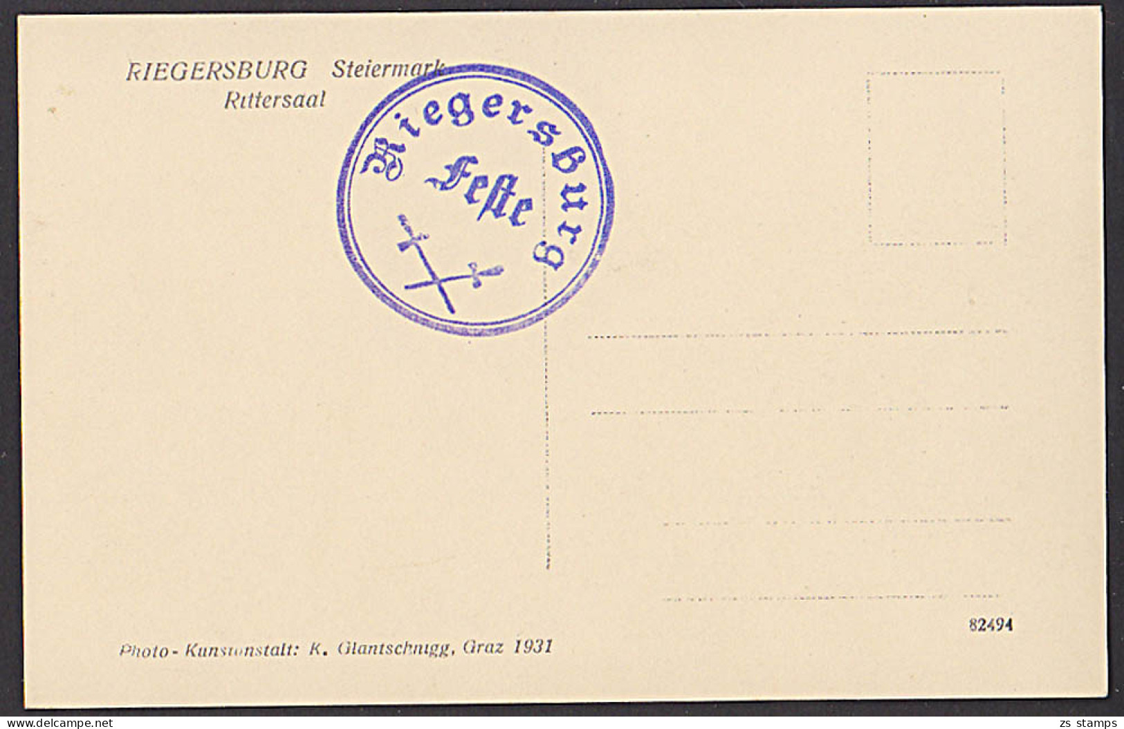 Riegersburg Steiermark Rittersaal Photokarte Vom 1931 Mit Stempel Riegersburg Feste - Riegersburg