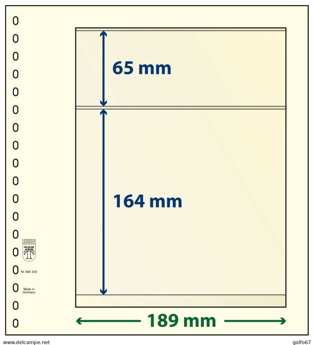 LINDNER T - 10 Feuilles Neutre 802203 Idéal Pour Collectors 4 Timbres Verticaux TBE - A Bandes