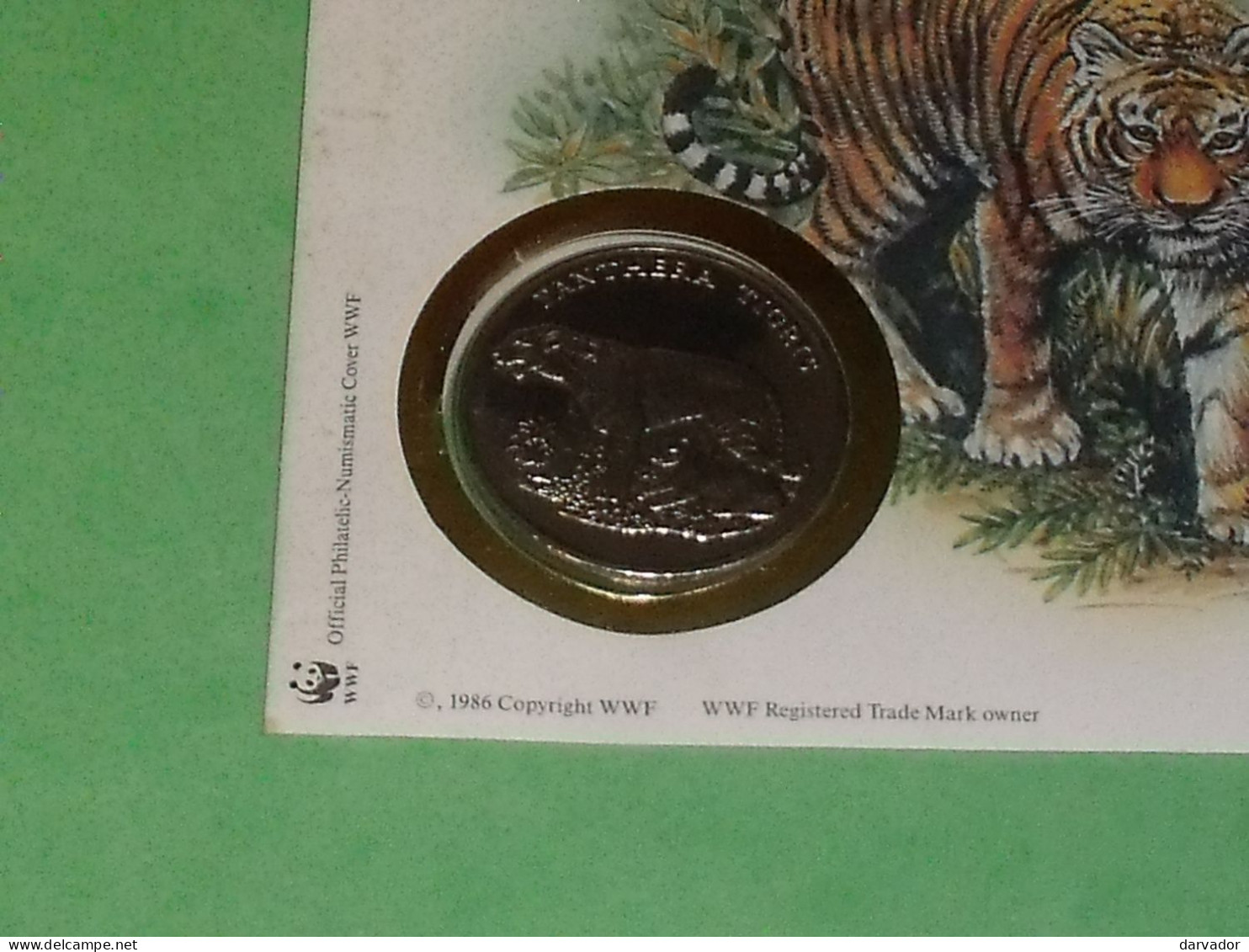 TC25 / Enveloppe WWF + Médaille OU Pièce World Wide Fund For Nature 30 Years , Thème Tigre , Félin  TTB - Usados