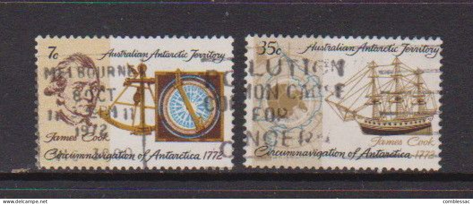 AUSTRALIAN  ANTARCTIC  TERRITORY    1972  Bicentenary  Of  Cooks  Circumnavigation  Of  Antarctic    Set  Of  2    USED - Oblitérés