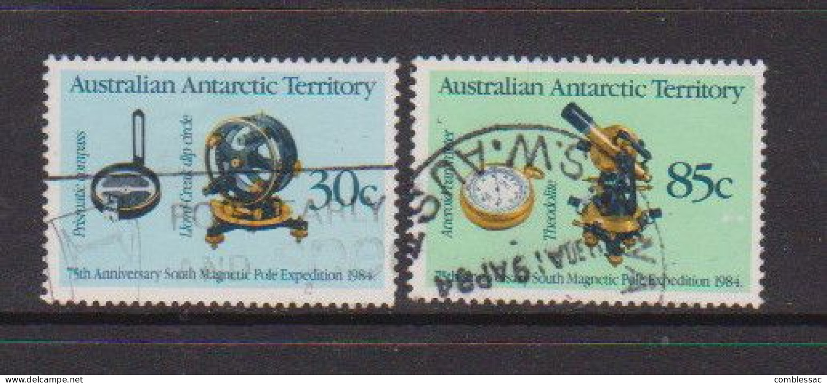 AUSTRALIAN  ANTARCTIC  TERRITORY    1984    75th  Ammiv  Of  Magnetic  Pole  Expedition    Set  Of  2    USED - Gebraucht