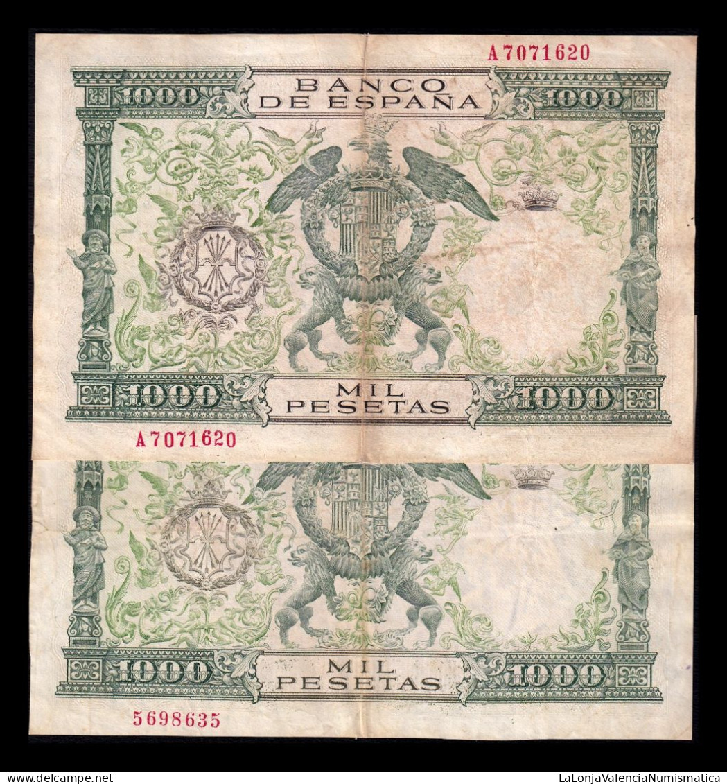 España Spain Set 2 Billetes 1000 Pesetas Reyes Católicos 1957 Pick 149 Serie A Sin Serie Bc/Mbc F/Vf - 1000 Pesetas