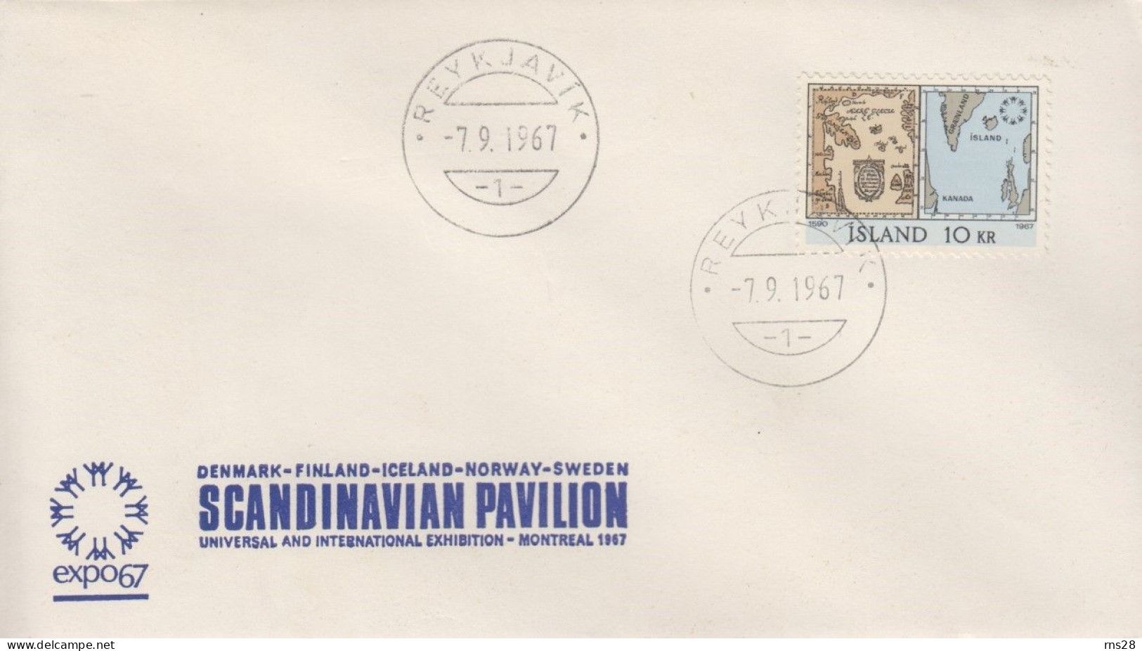 Iceland  Montreal Expo 67 Pavillon   FDC   1967 - Lettres & Documents