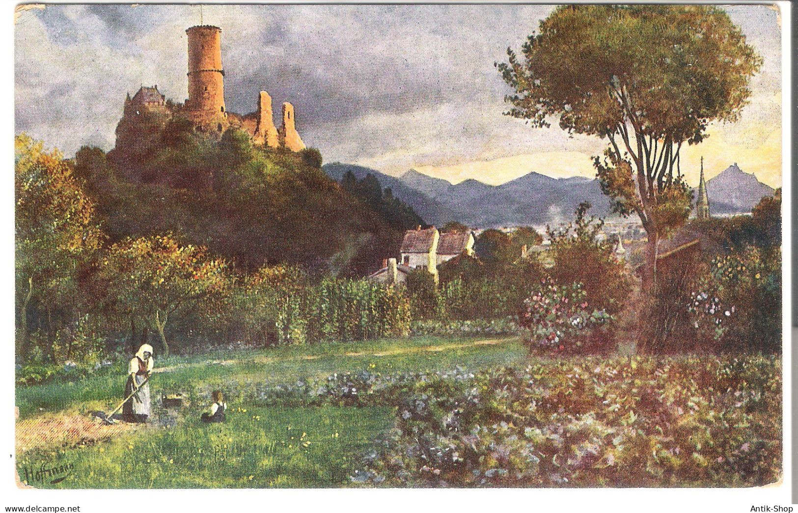 Ruine Godesberg Mit Blick Auf Das Siebengebirge   - Von 1910 (6391) - Hoffmann, Ad.