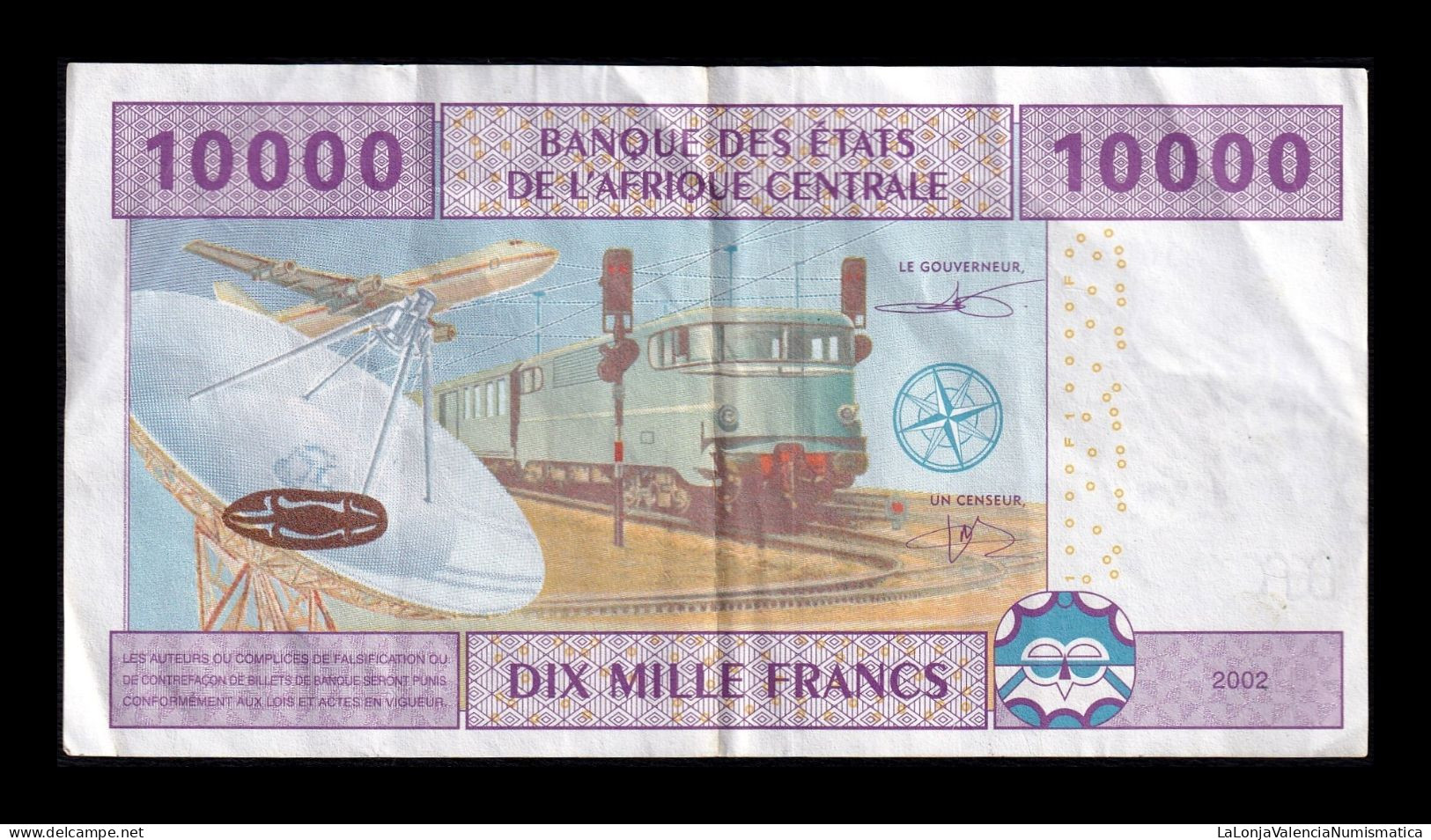 Central African St. Guinea Ecuatorial 10000 Francs 2002 Pick 510Fc Mbc Vf - Equatorial Guinea