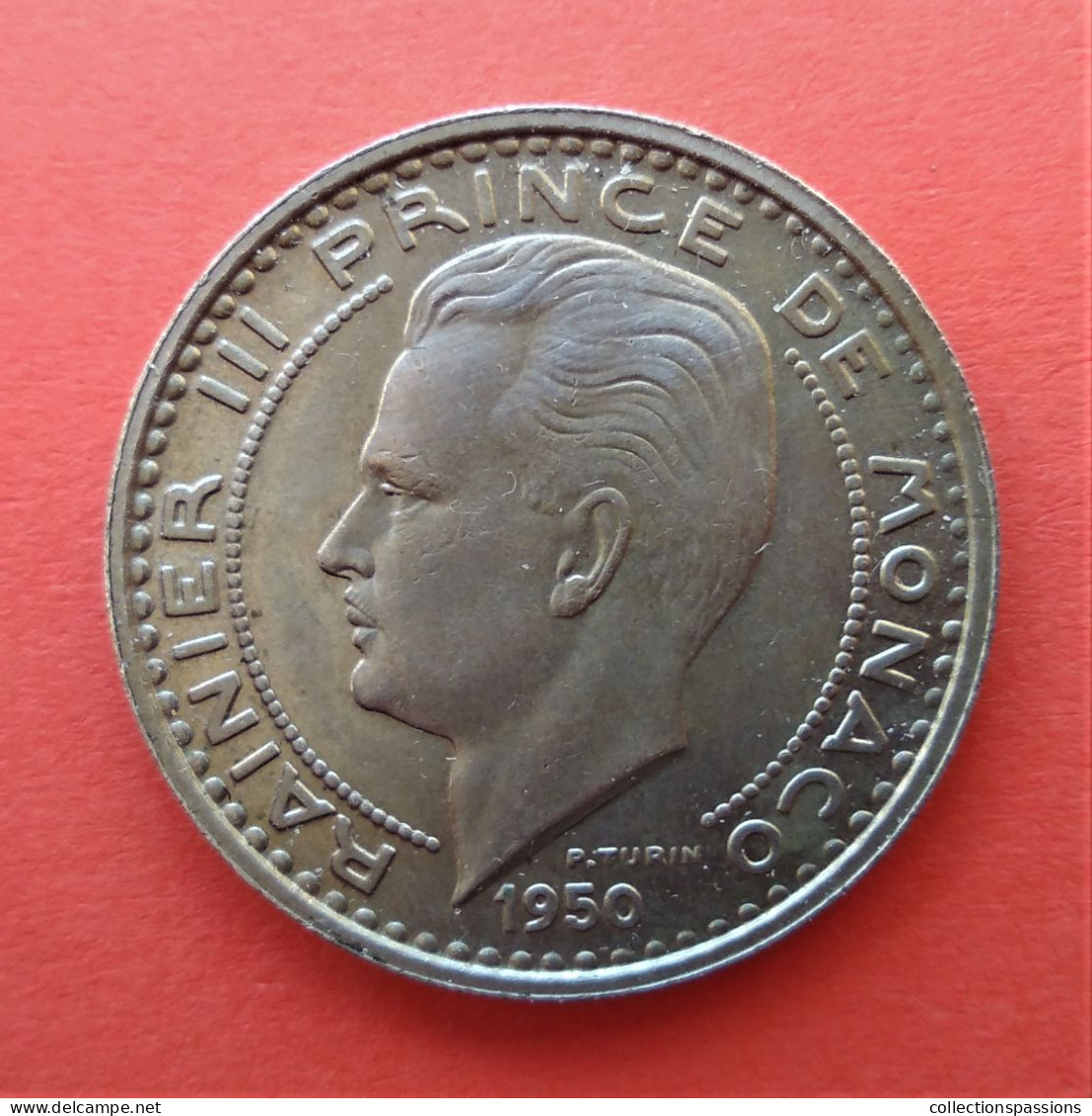 - MONACO - Rainier III Prince De Monaco - 100 Francs. 1950 - - 1949-1956 Old Francs
