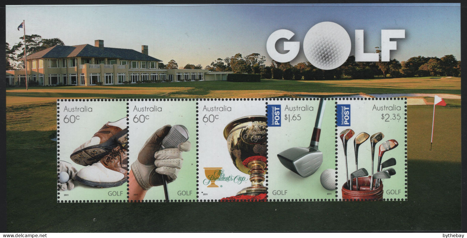 Australia 2011 MNH Sc 3569a Presidents Cup Golf Tournament Sheet - Mint Stamps