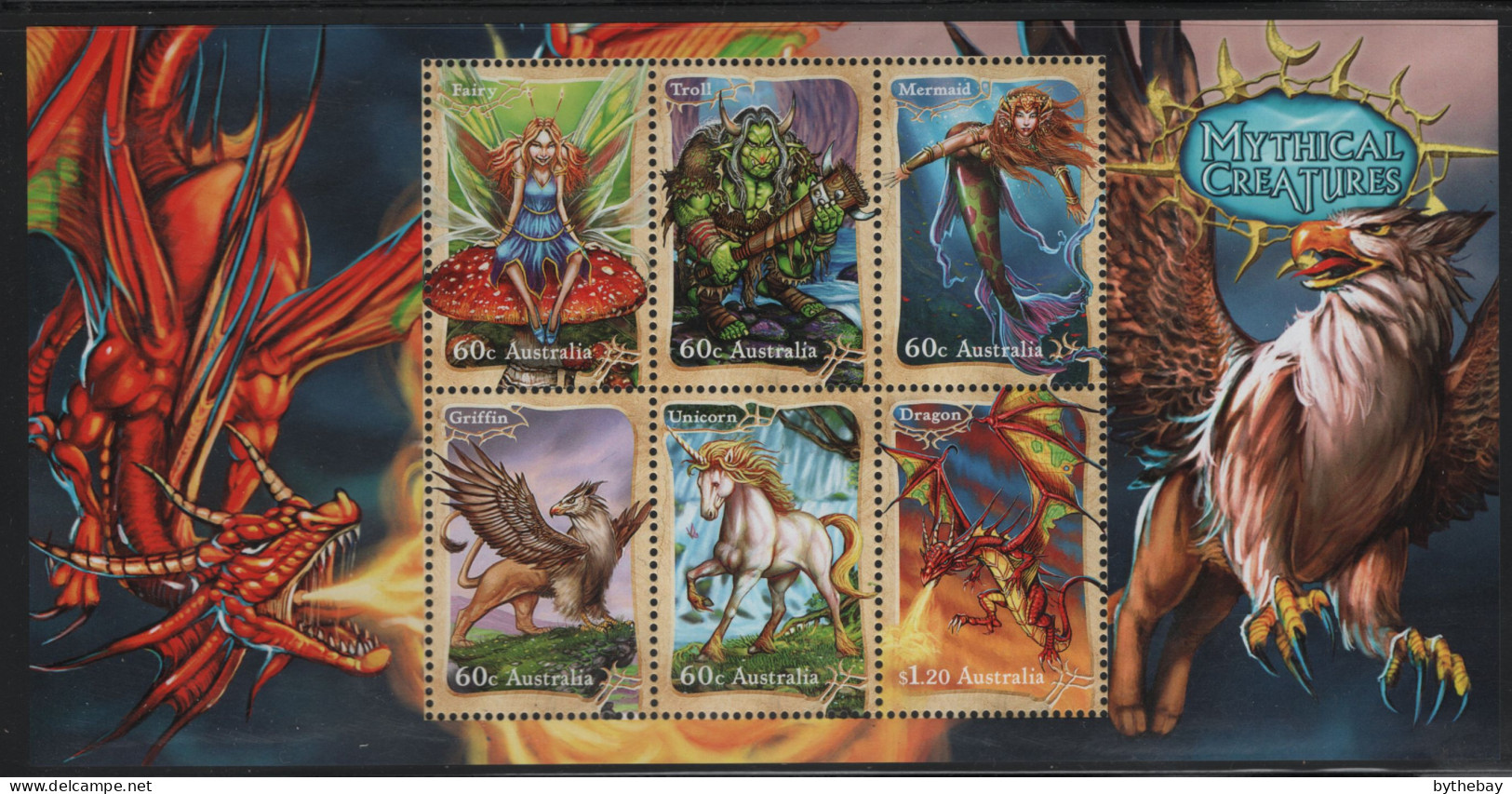 Australia 2011 MNH Sc 3580a Mythical Creatures Sheet - Mint Stamps