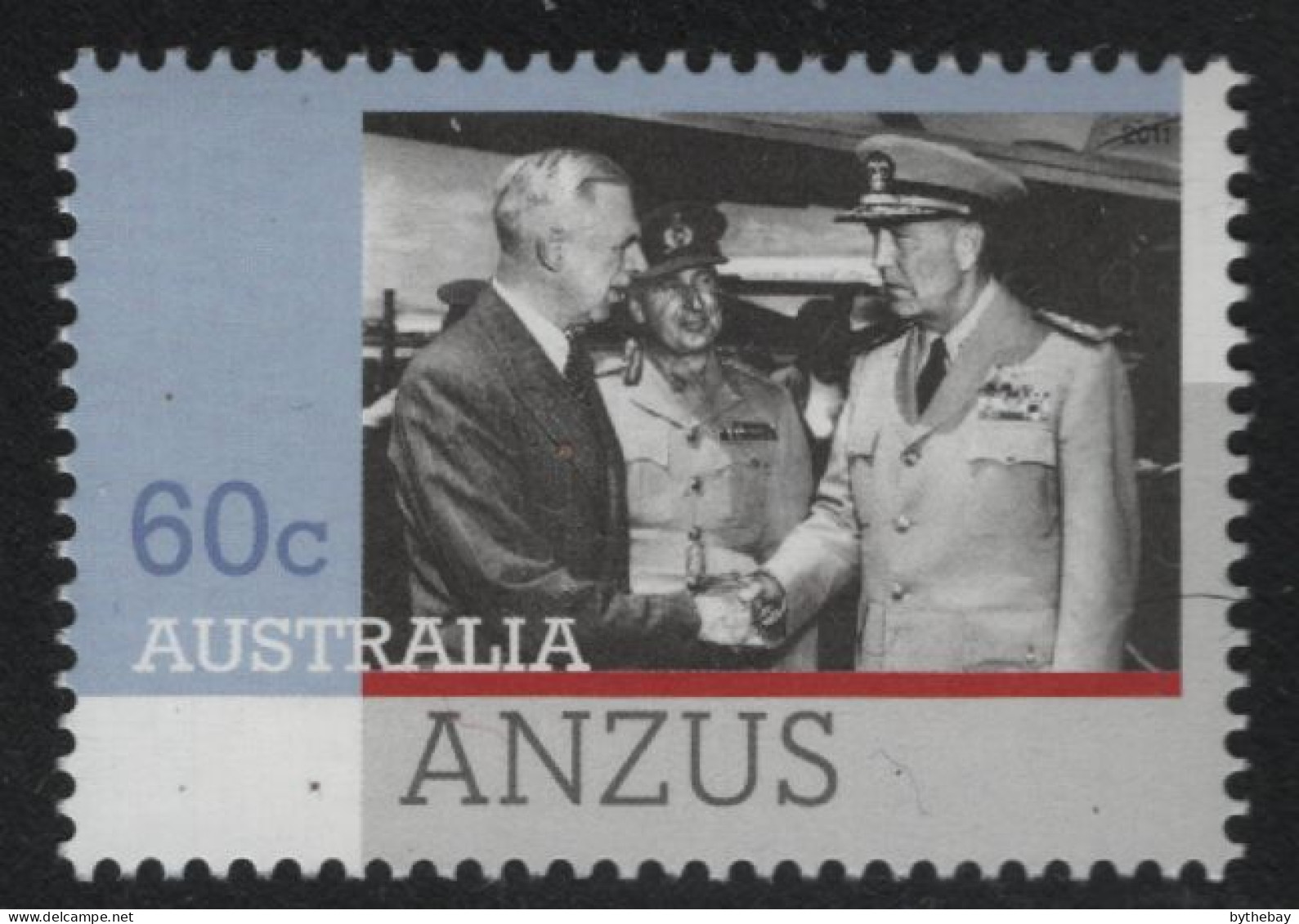 Australia 2011 MNH Sc 3607 60c Rowell, Gentry, Radford ANZUS 60th - Mint Stamps