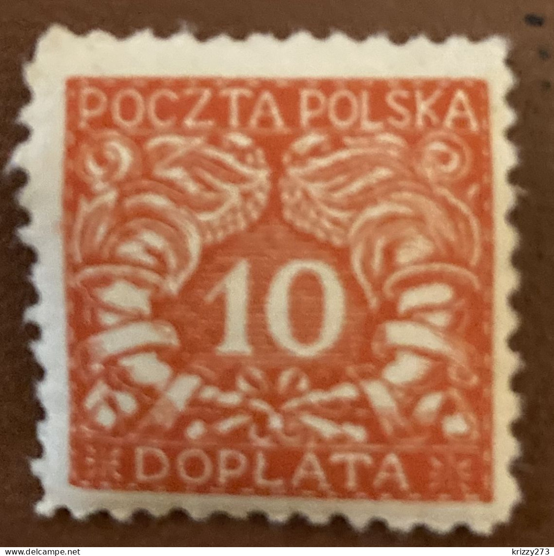 Poland 1919 Postage Due South Poland 10 F - Used - Strafport