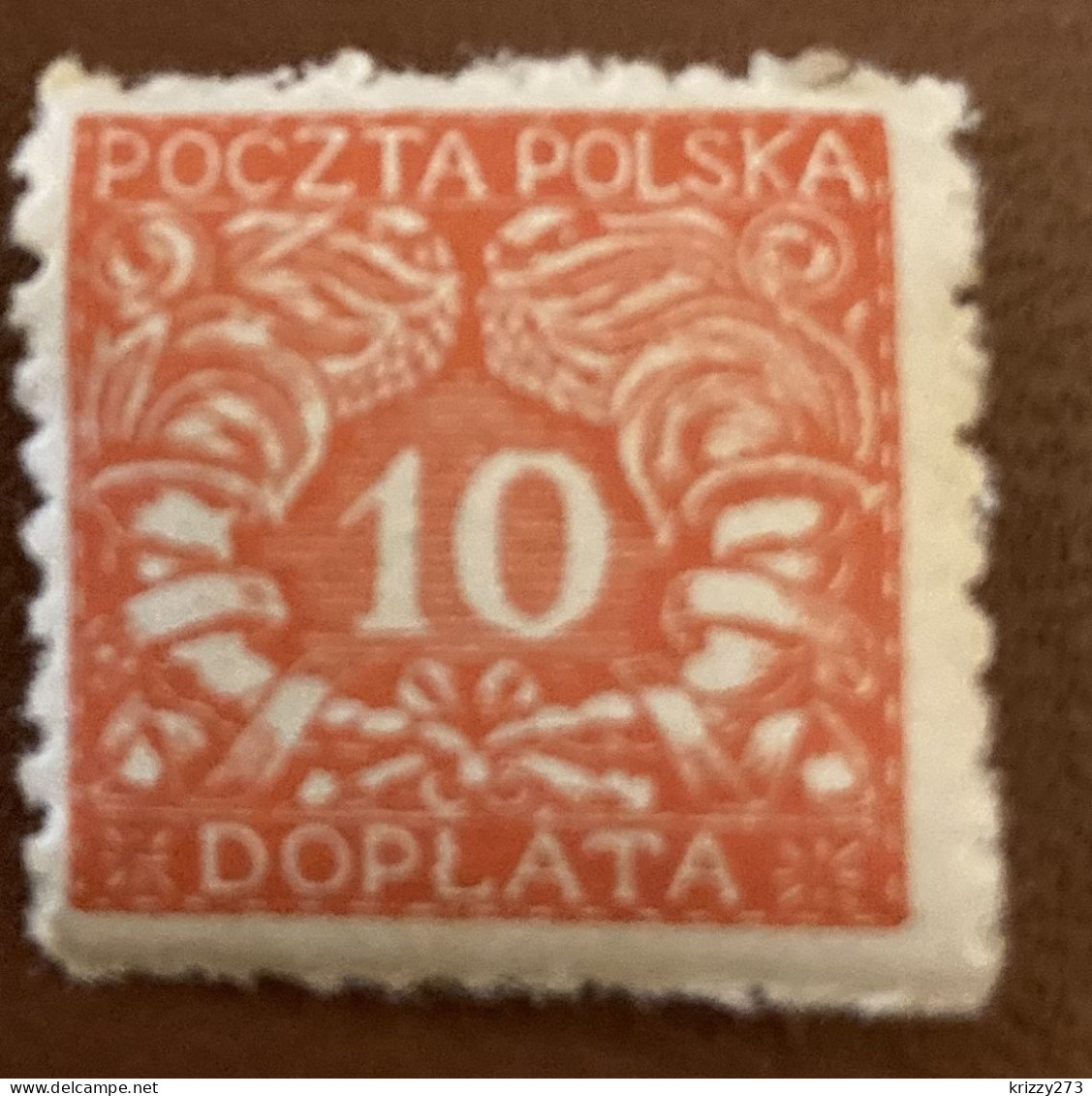 Poland 1919 Postage Due South Poland 10 F - Used - Taxe