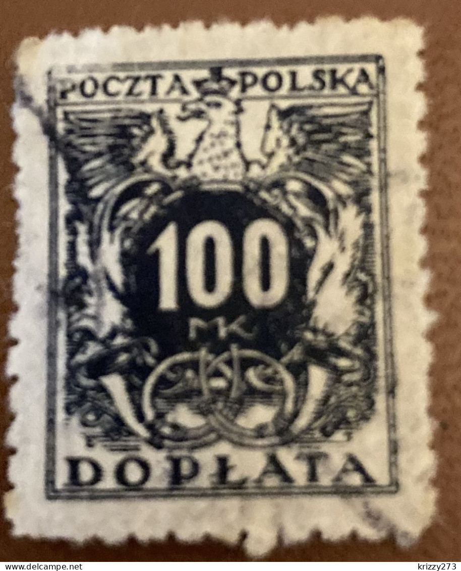 Poland 1921 Coat Of Arms And Post Horn 100 M - Used - Impuestos