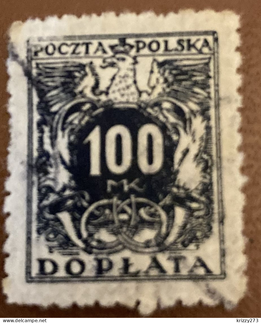 Poland 1921 Coat Of Arms And Post Horn 100 M - Used - Postage Due