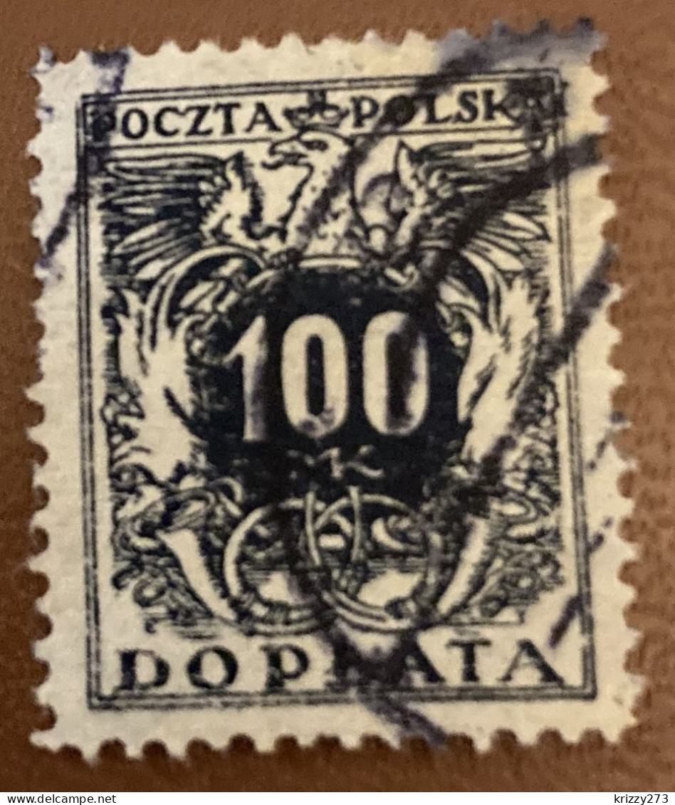 Poland 1921 Coat Of Arms And Post Horn 100 M - Used - Postage Due