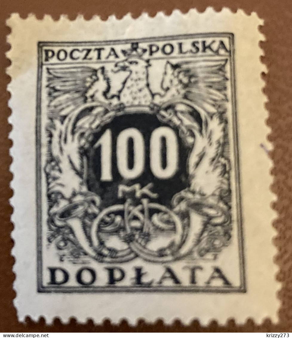 Poland 1921 Coat Of Arms And Post Horn 100 M - Used - Postage Due