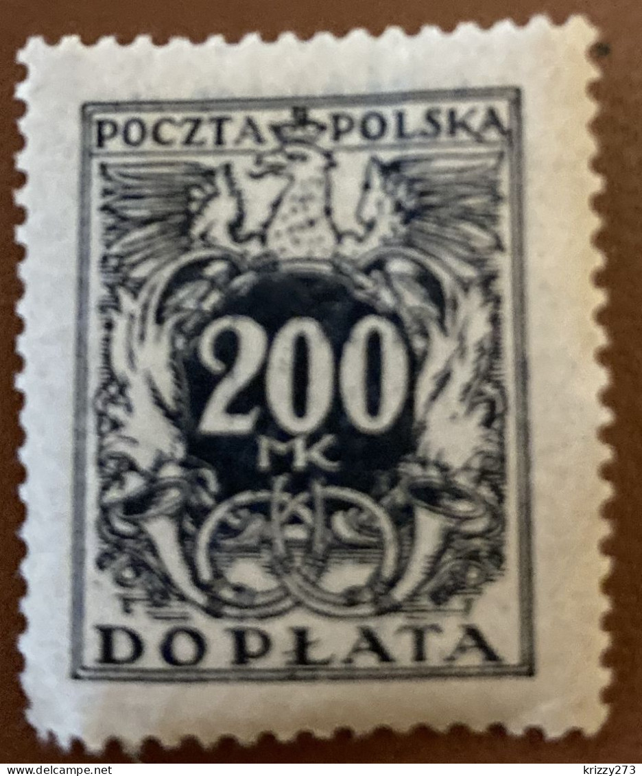 Poland 1923 Coat Of Arms And Post Horn 200 M - Used - Taxe