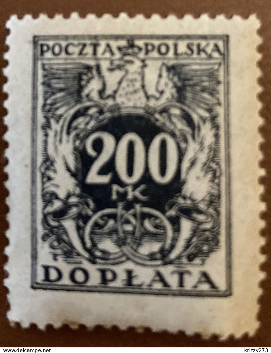 Poland 1923 Coat Of Arms And Post Horn 200 M - Used - Postage Due