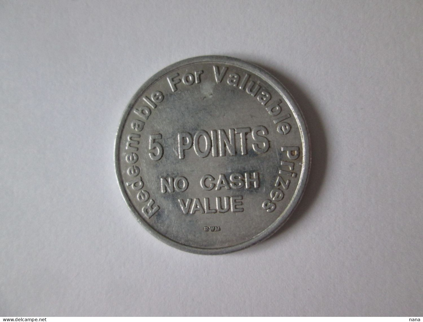 USA ARCADE Atlantic City Casino Token/jeton 5 Points Circa 1970 - Casino