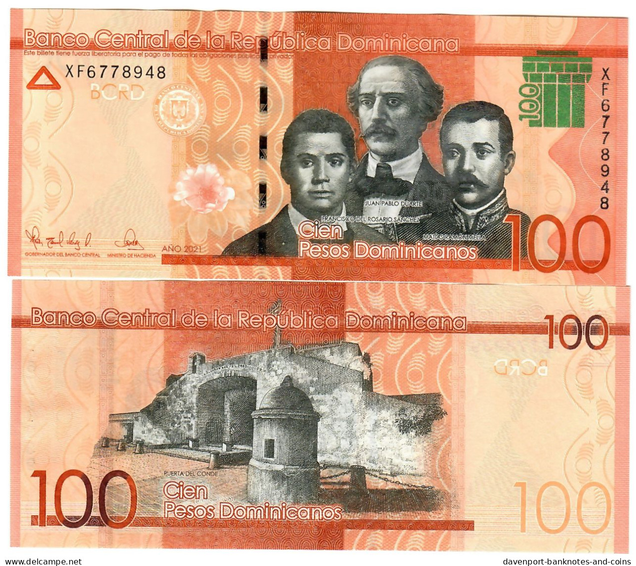 Dominican Republic 10x 100 Pesos 2021 UNC - Dominicaine
