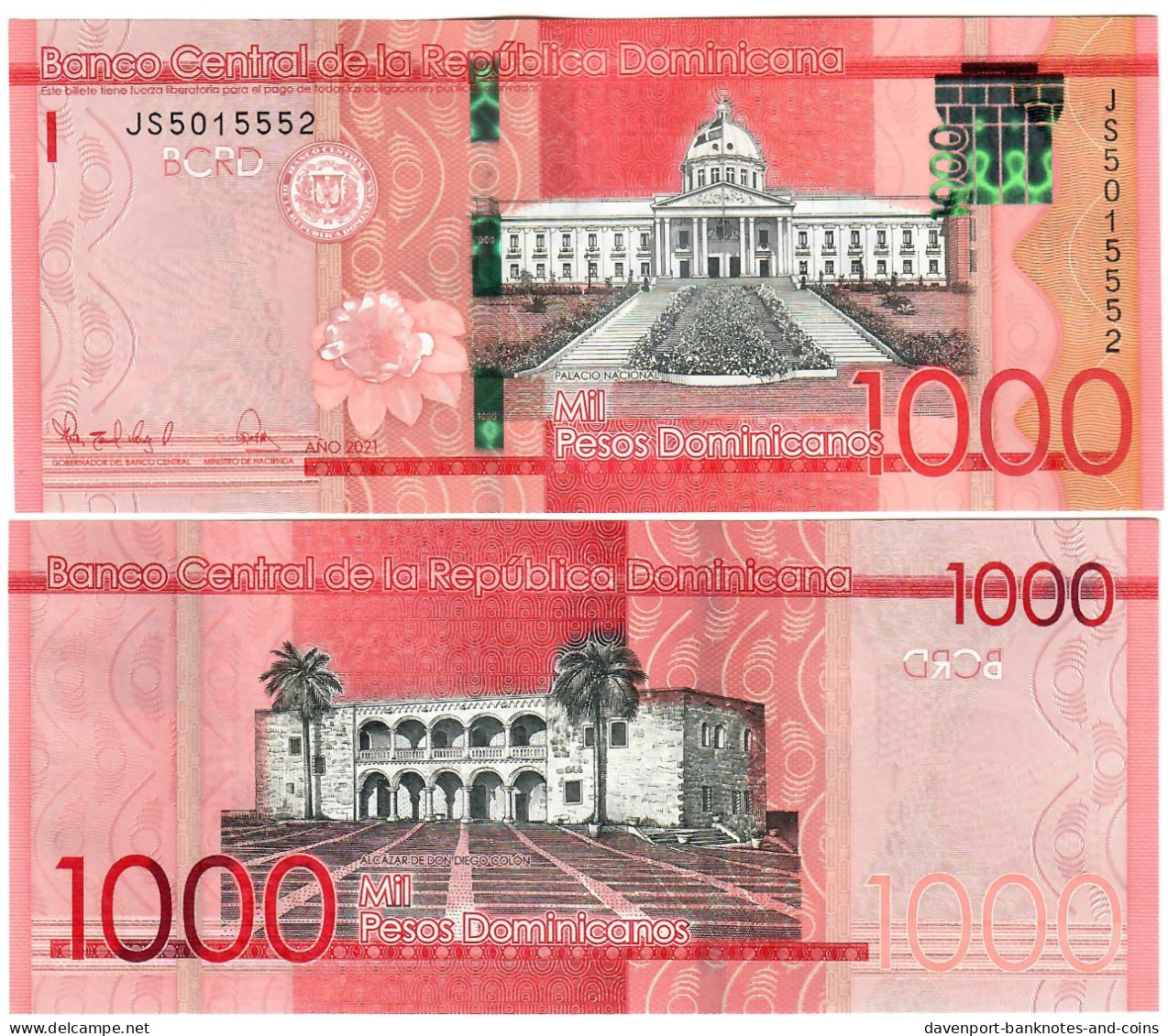 Dominican Republic 10x 1000 Pesos 2021 UNC - Dominicaine
