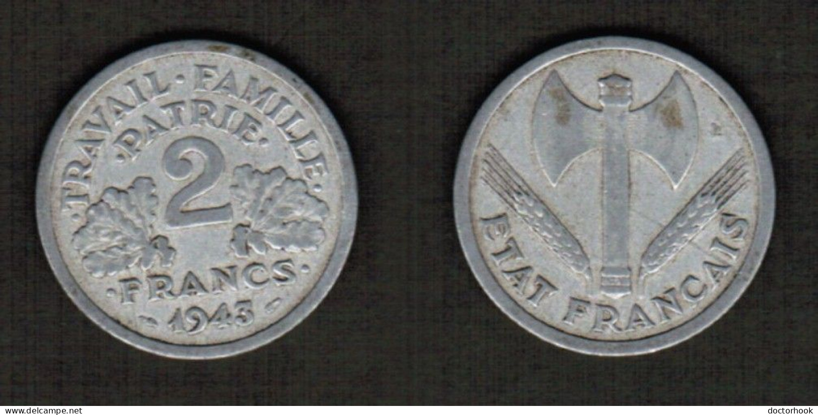 FRANCE   2 FRANCS 1943 (KM # 904) #7076 - 2 Francs