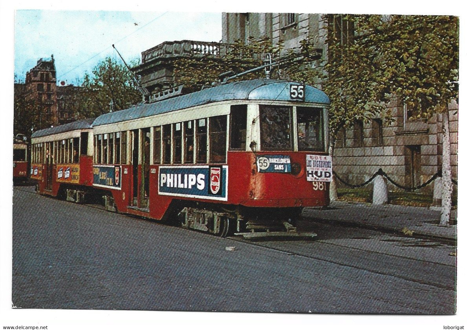 TRAM-VIES DE BARCELONA.- COTXE 981- PLA DE PALAU.- DICIEMBRE 63.- BARCELONA.- ( CATALUNYA ) - Strassenbahnen