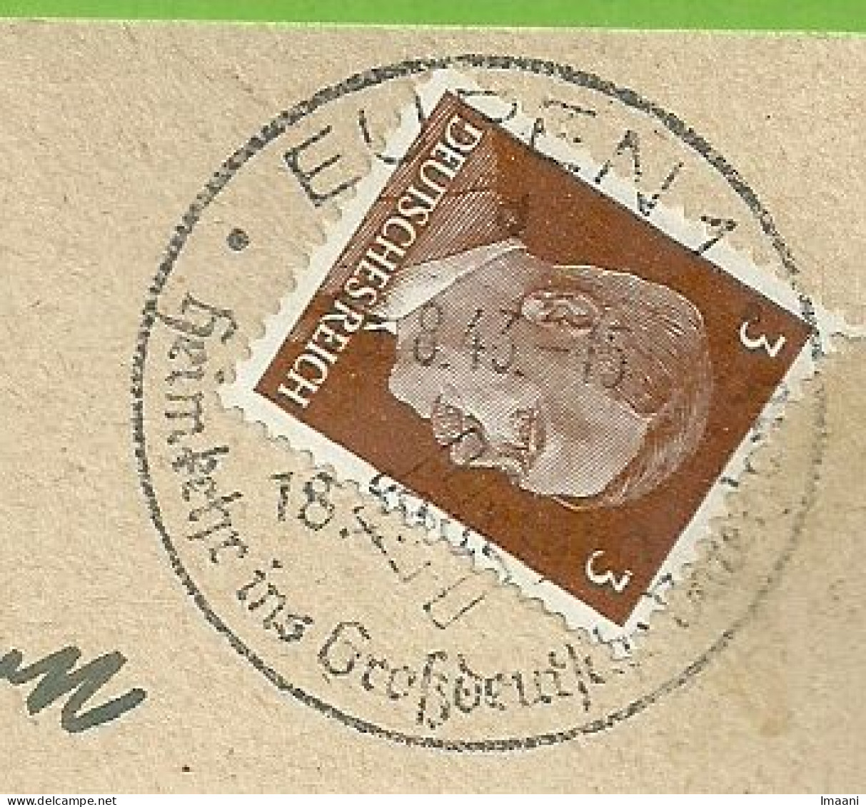 Kaart Met Duitse Zegel Met Stempel EUPEN 1 Op 26/8/43 (Oostkantons- Canton De L'est) (B10525) - OC55/105 Eupen & Malmédy