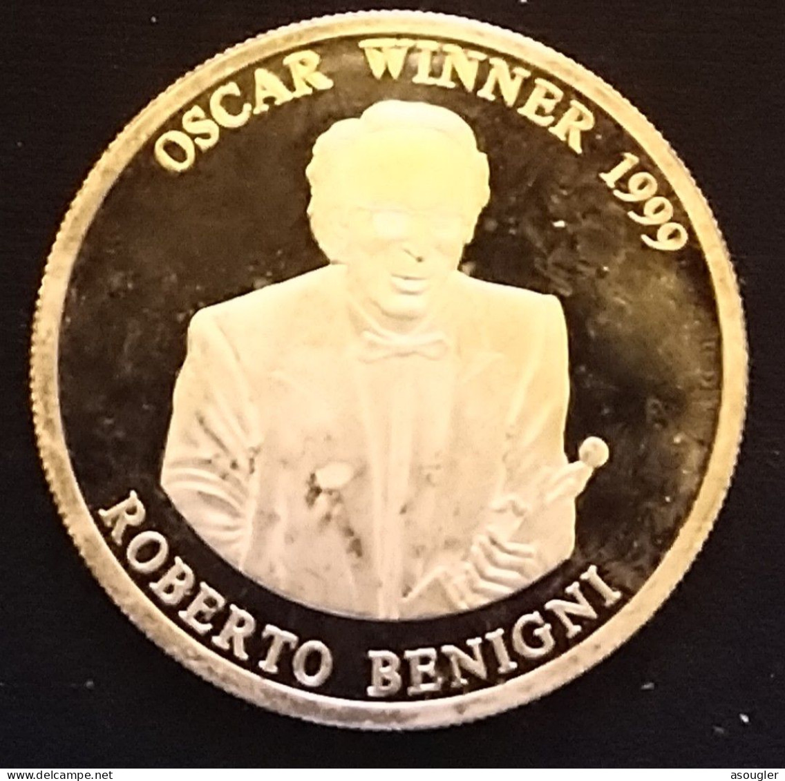 Somalia 20 $ Medal 1999 Silver Proof "OSCAR WINNER 1999 ROBERTO BENIGNI" "free Shipping Via Registered Air Mail" - Somalia