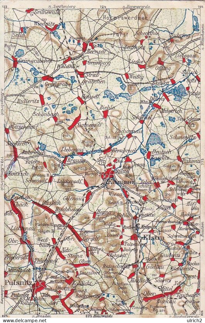 AK Kamenz Pulsnitz - Landkarte - Wona-Karte - Feldpost 1915 (64058) - Kamenz