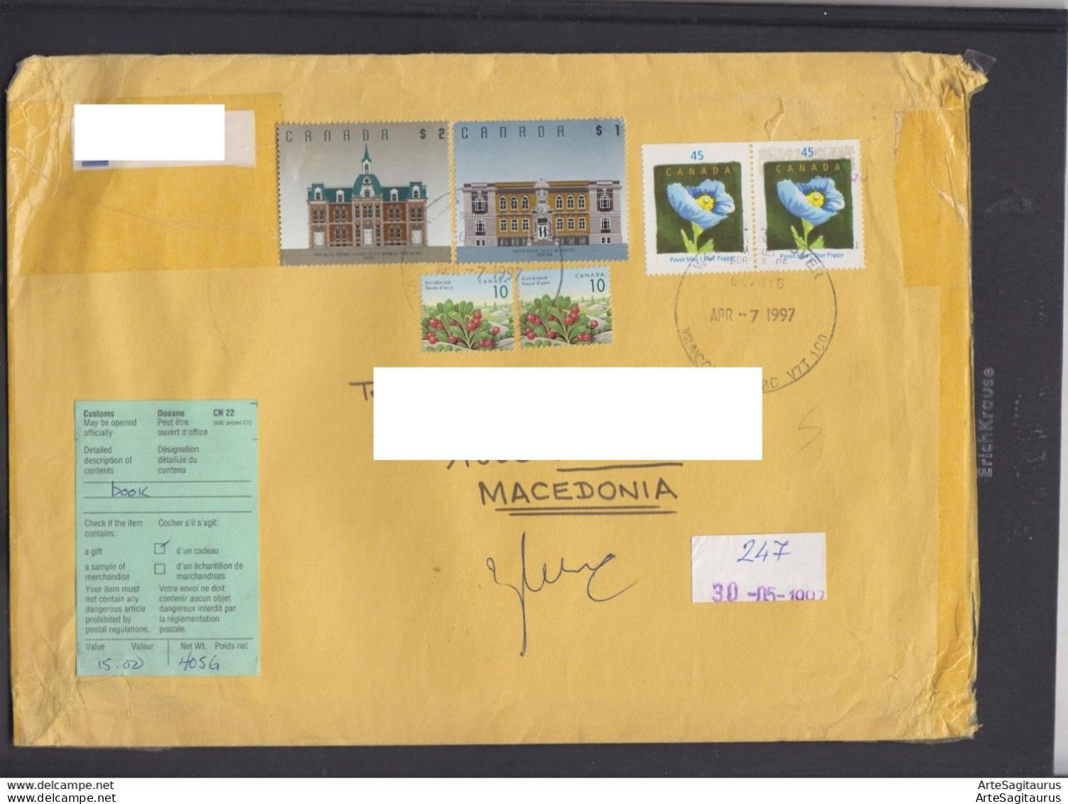 CANADA, COVER, CN 22, Republic Of Macedonia  (006) - Storia Postale