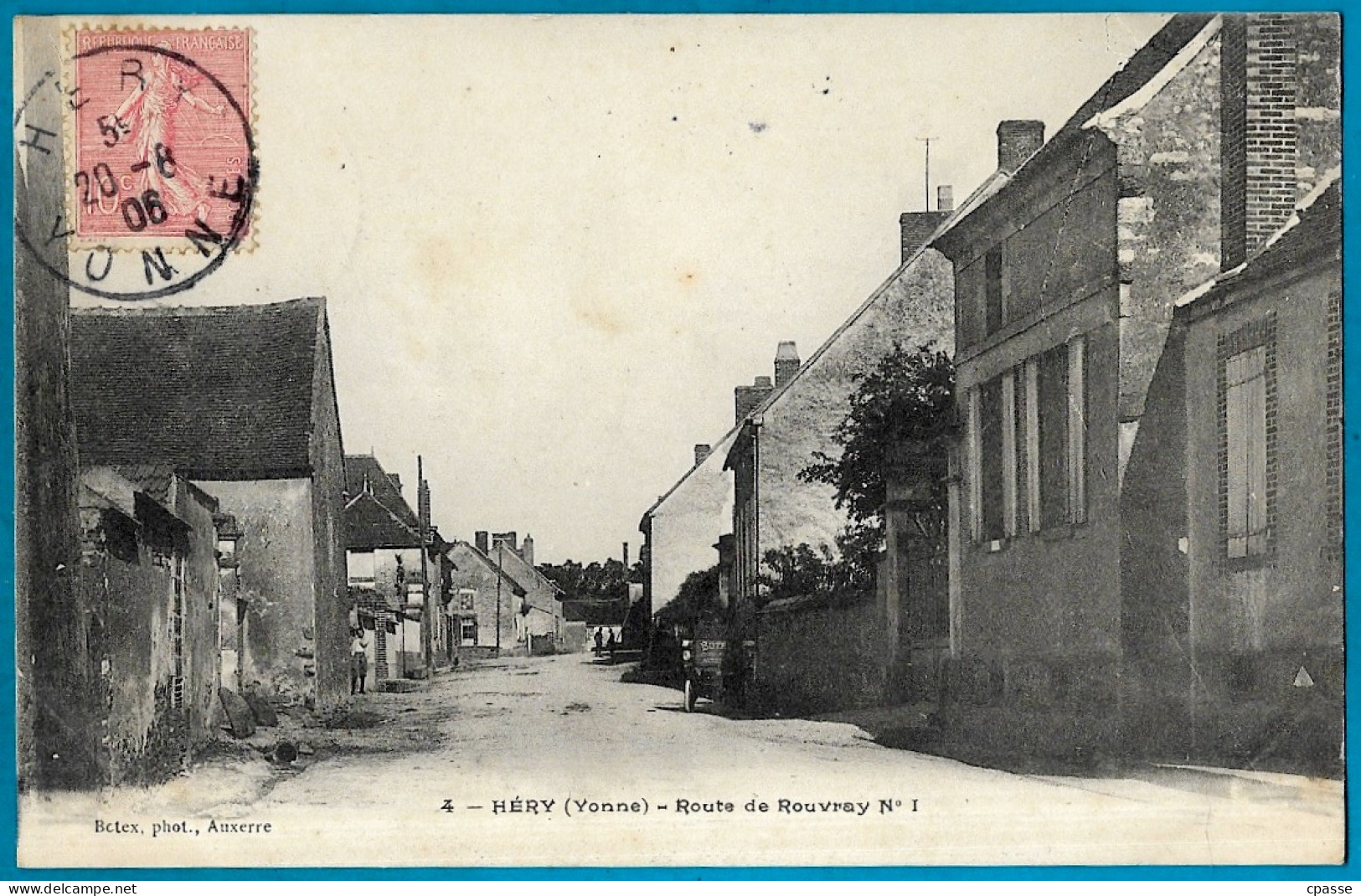 CPA 89 HERY Yonne - Route De Rouvray N° 1 ° Botex Phot. - Hery