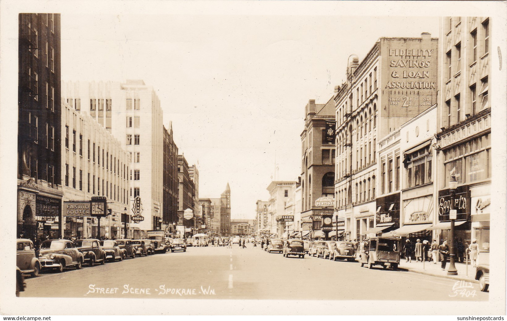 Washington Spokane Street Scene Old Cars Real Photo - Spokane