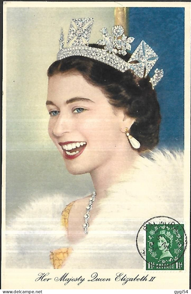 Her Majesty Queen Elysabeth II    Raphaël Tuck Carte Maximum 15 Mai 1953 - Cartes-Maximum (CM)