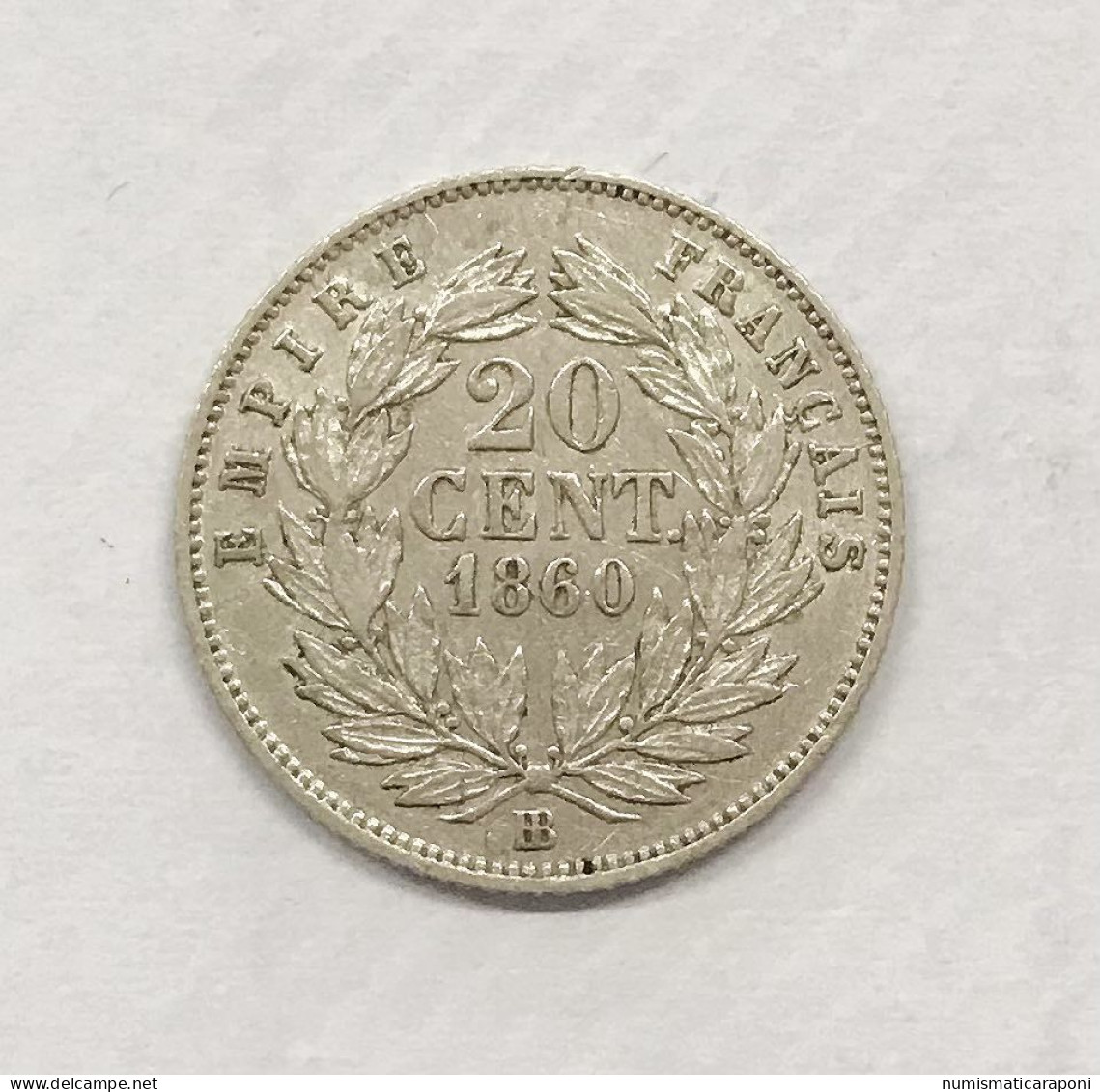 Francia France NAPOLEONE III  20 CENT 1860 BB  KM.778.2 E.633 - 20 Centimes