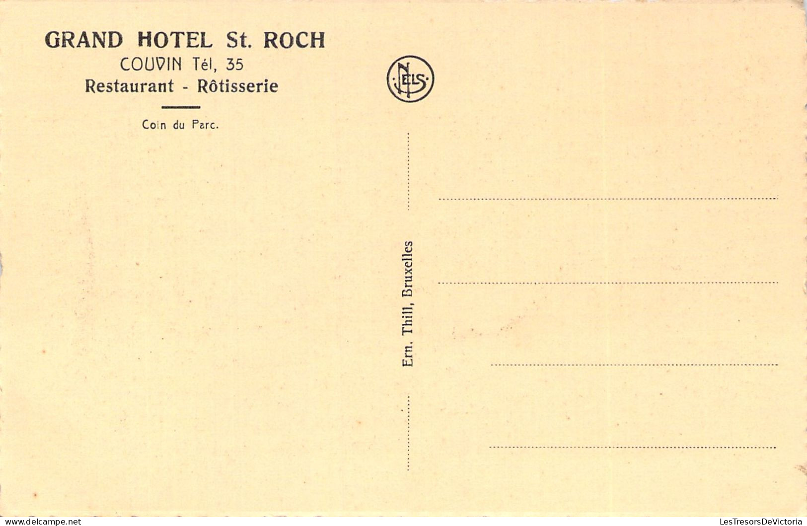 BELGIQUE - COUVIN - Coin Du Parc - Hôtel St Roch - Carte Postale Ancienne - Couvin