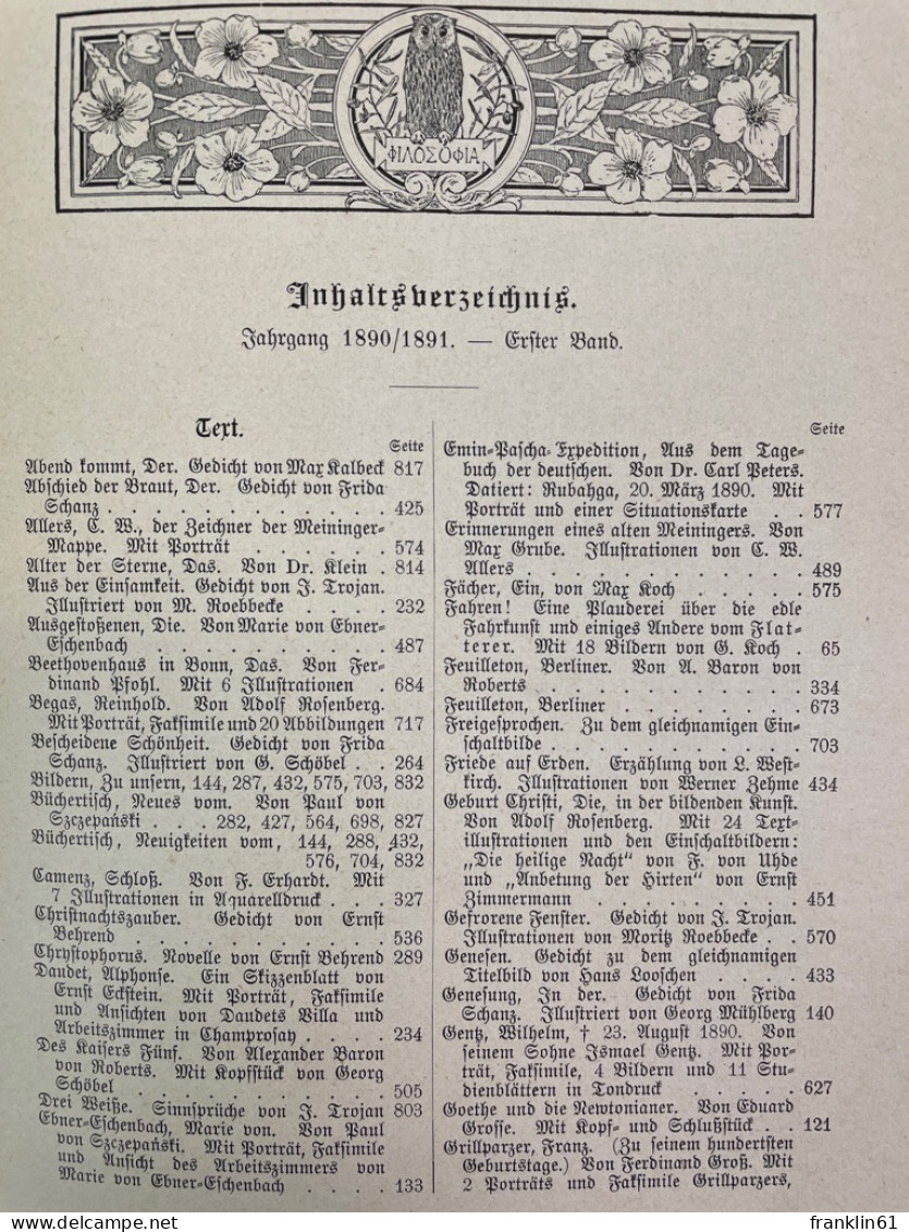 Velhagen & Klasings Neue Monatshefte. Jahrgang 1890,91. I.Band. - Andere & Zonder Classificatie