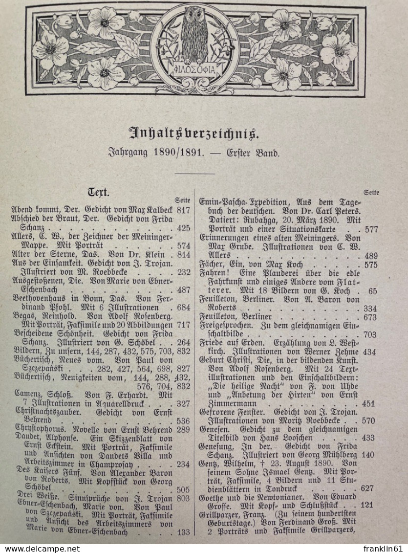 Velhagen & Klasings Neue Monatshefte. Jahrgang 1890,91. I.Band. - Other & Unclassified