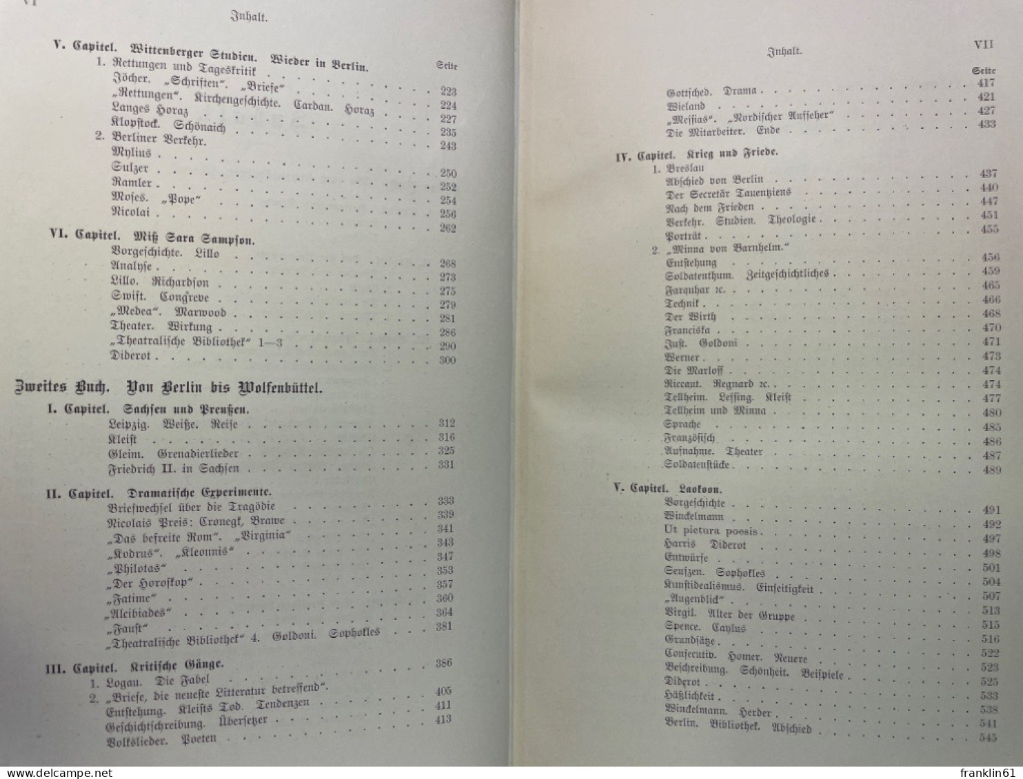 Lessing. Geschichte Seines Lebens Und Seiner Schriften. Band 1 Und 2 KOMPLETT. - Biographies & Mémoires