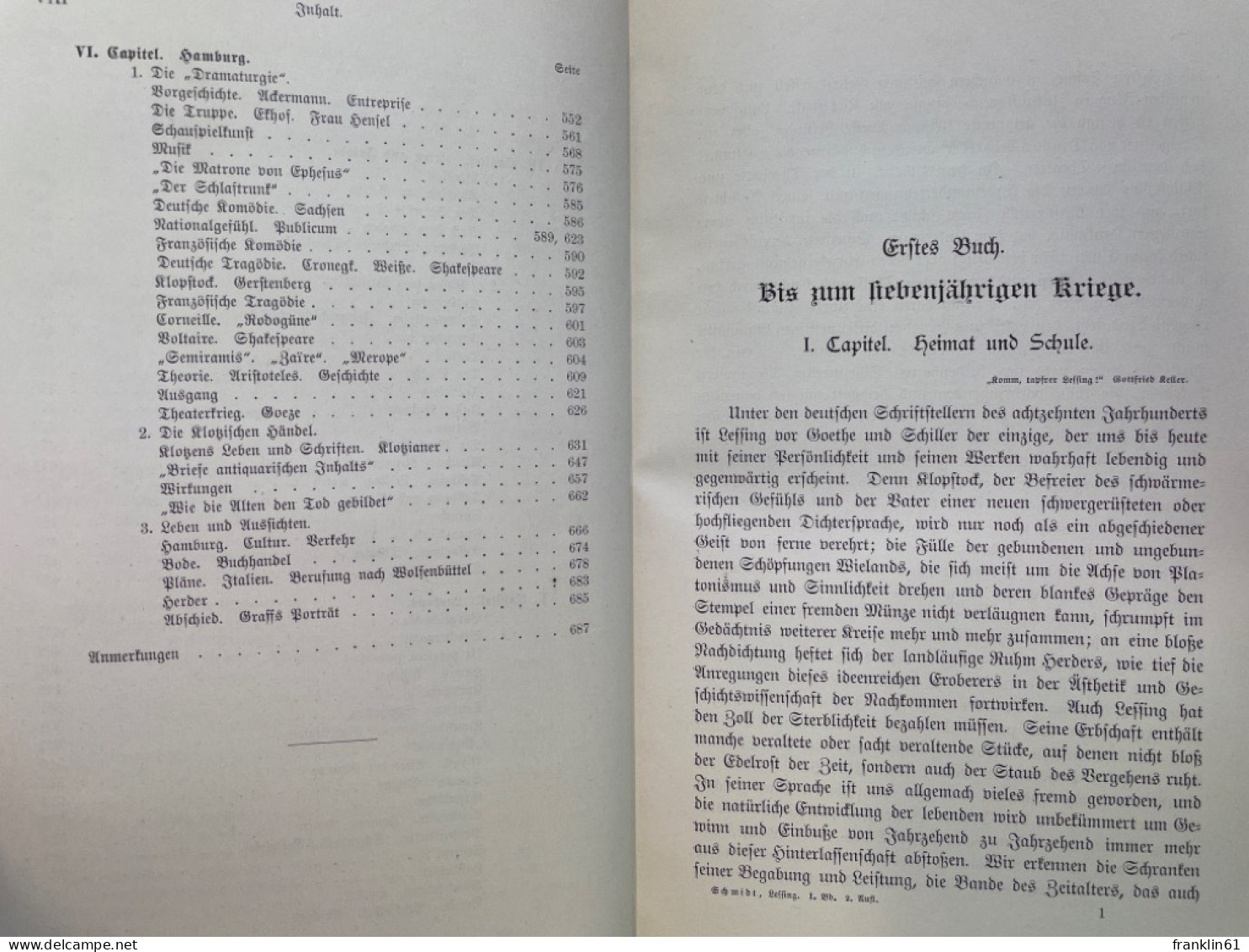 Lessing. Geschichte seines Lebens und seiner Schriften. Band 1 und 2 KOMPLETT.