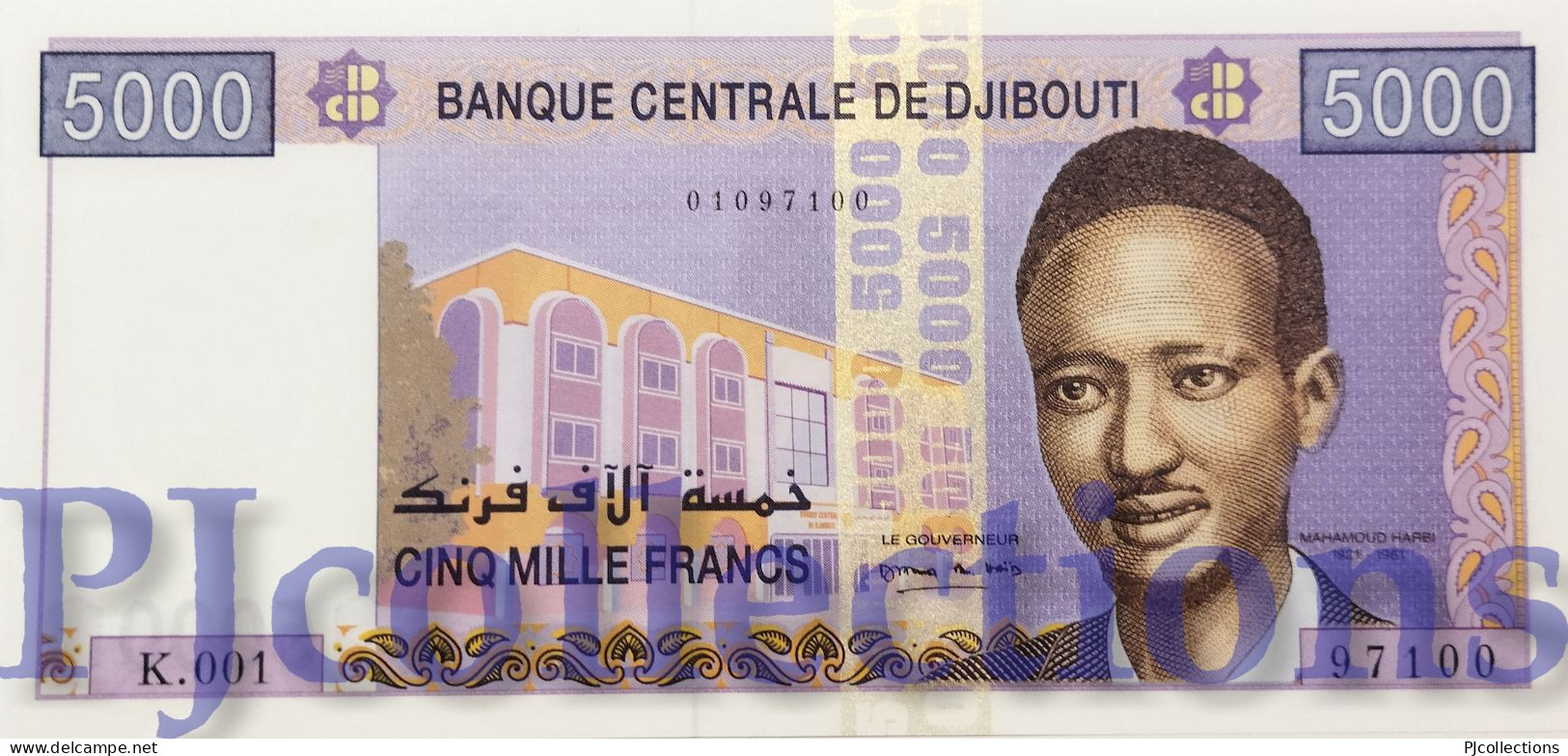 DJIBOUTI 5000 FRANCS 2002 PICK 44 UNC - Gibuti