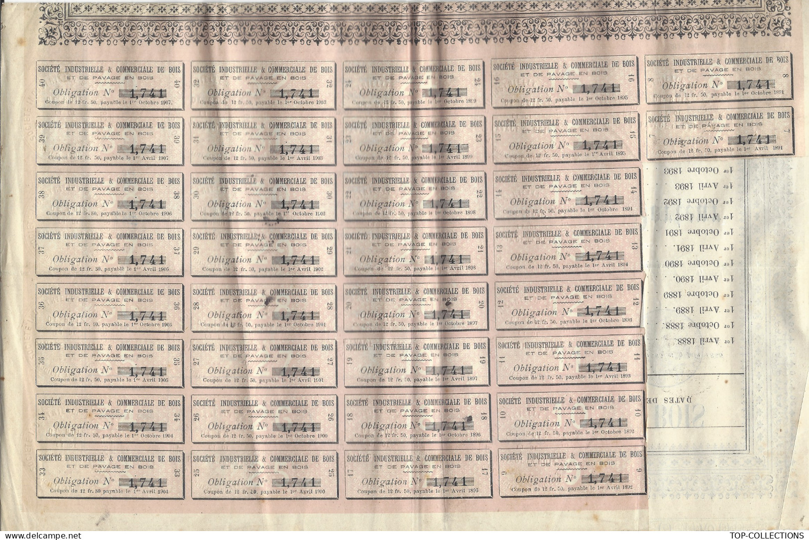 1887 INDUSTRIE BOIS ROUTES Sté Industrielle Commerciale De Bois & Pavage En Bois Paris  B.E.V.HISTORIQUE - Industry