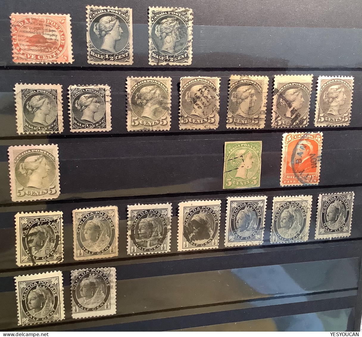 Canada 1859-1898 Lot Of 22 Queen Victoria & Beaver Stamps (Scott 1000$ +) INCLUDING BETTER ONES Used And Unused - Oblitérés