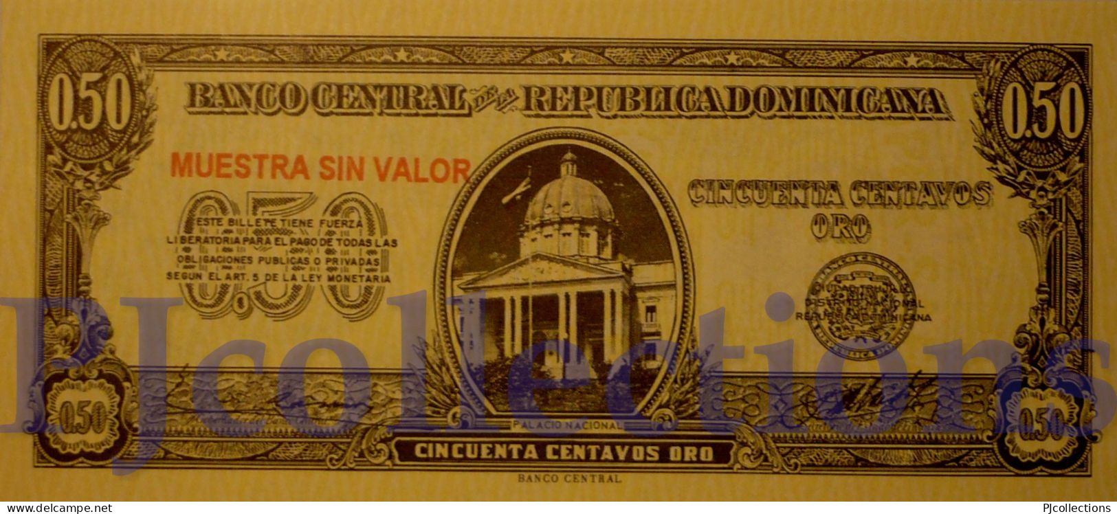 DOMINICAN REPUBLIC 50 CENTAVOS 1961 PICK 90s SPECIMEN UNC - Dominicaine