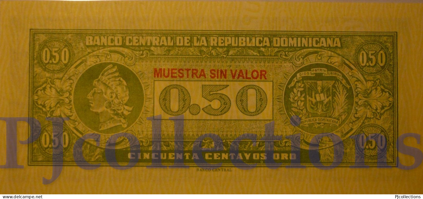 DOMINICAN REPUBLIC 50 CENTAVOS 1961 PICK 90s SPECIMEN UNC - Dominicaine