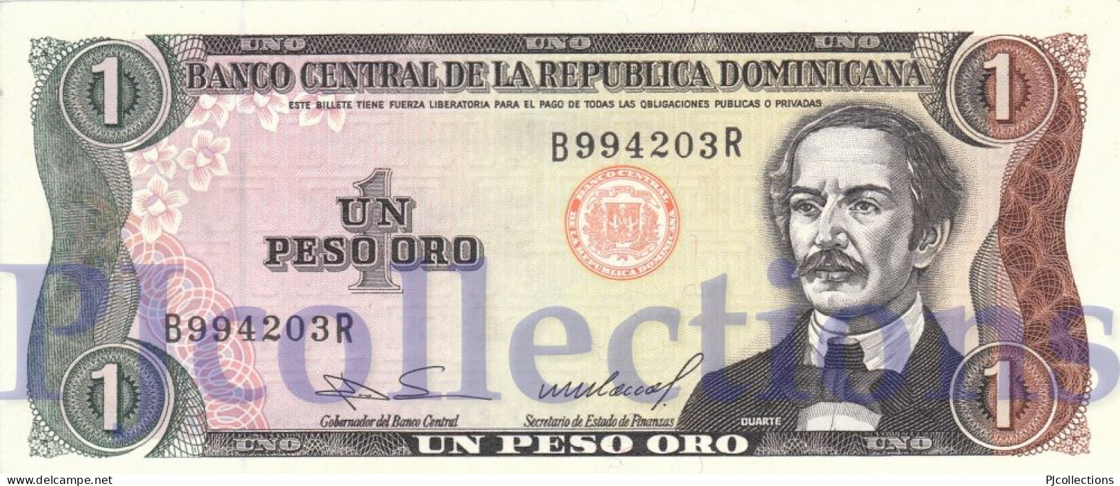 DOMINICAN REPUBLIC 1 PESO ORO 1988 PICK 126c UNC - Repubblica Dominicana